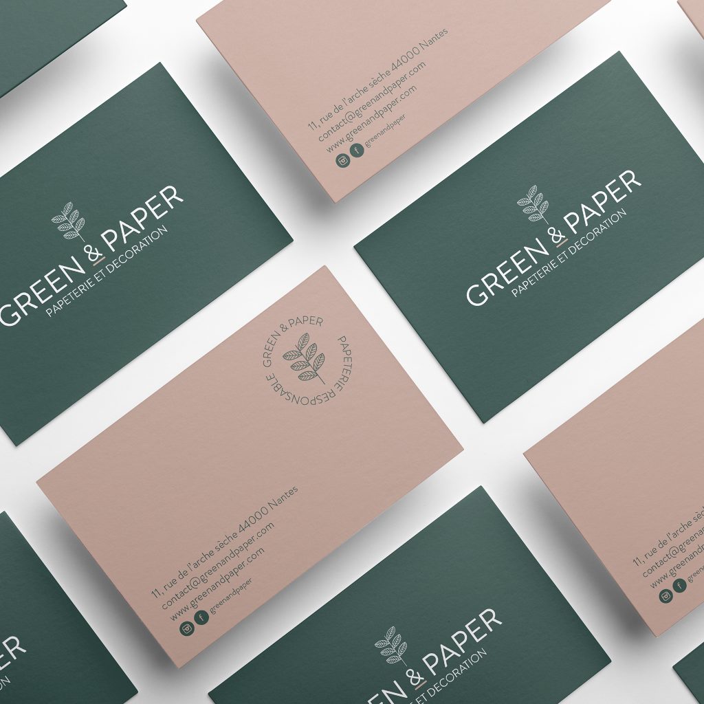 identitÃ© de marque pour green and paper papeterie Ã  nantes
